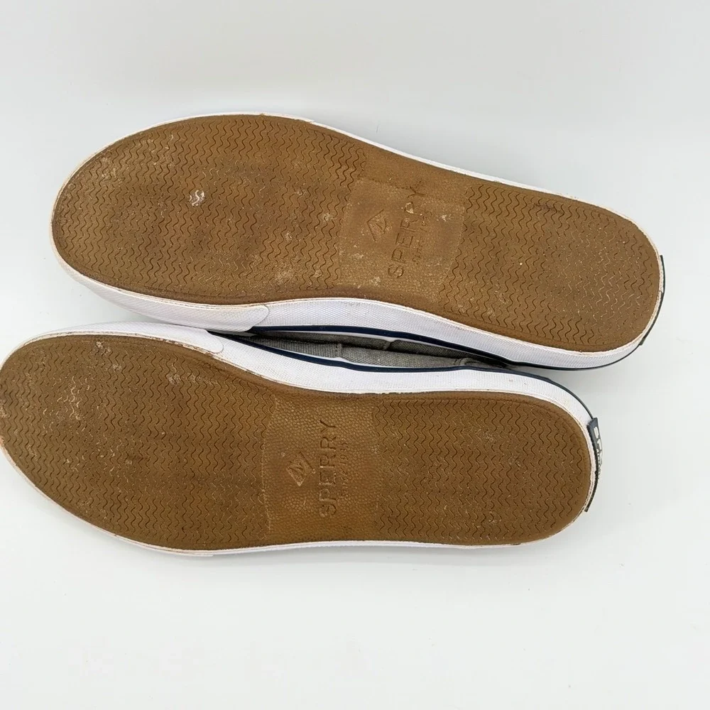 Sperry Top-Sider Mens STS17396 Bahama II Gray Canvas Boat Shoes Size 8